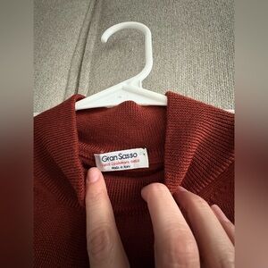 Gran Sasso Women's Cowl Neck Sweater in Rich Rust